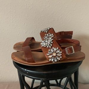 Jeffrey Campbell Dola Jeweled Leather Sandal